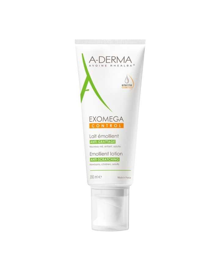 ADERMA Exomega Contrôle Lait Émollient 200 ml – Hydratation intense pour peaux sèches