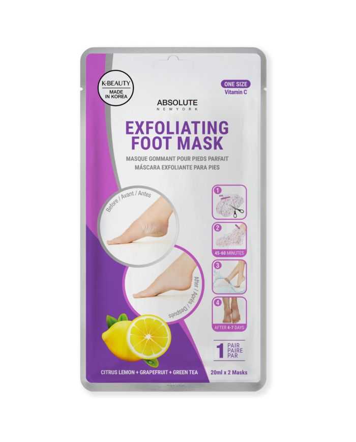 Hydratation Intense : ABSOLUTE NEW YORK Masque Exfoliant Pour Pieds à la Vitamine C