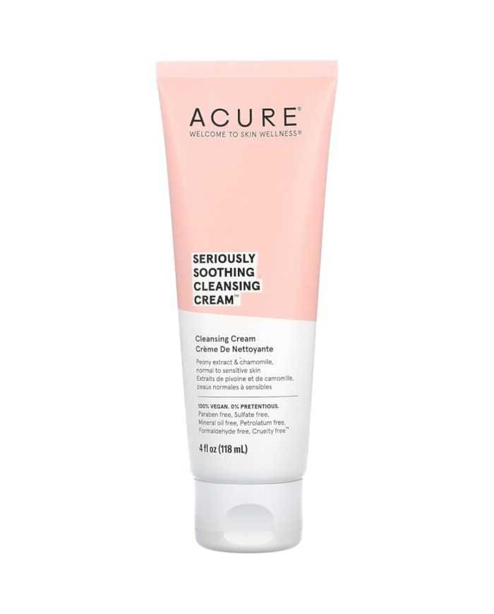 ACURE SERIOUSLY SOOTHING CRÈME NETTOYANTE 118 ML – Nettoyant Apaisant pour Peau Sensible