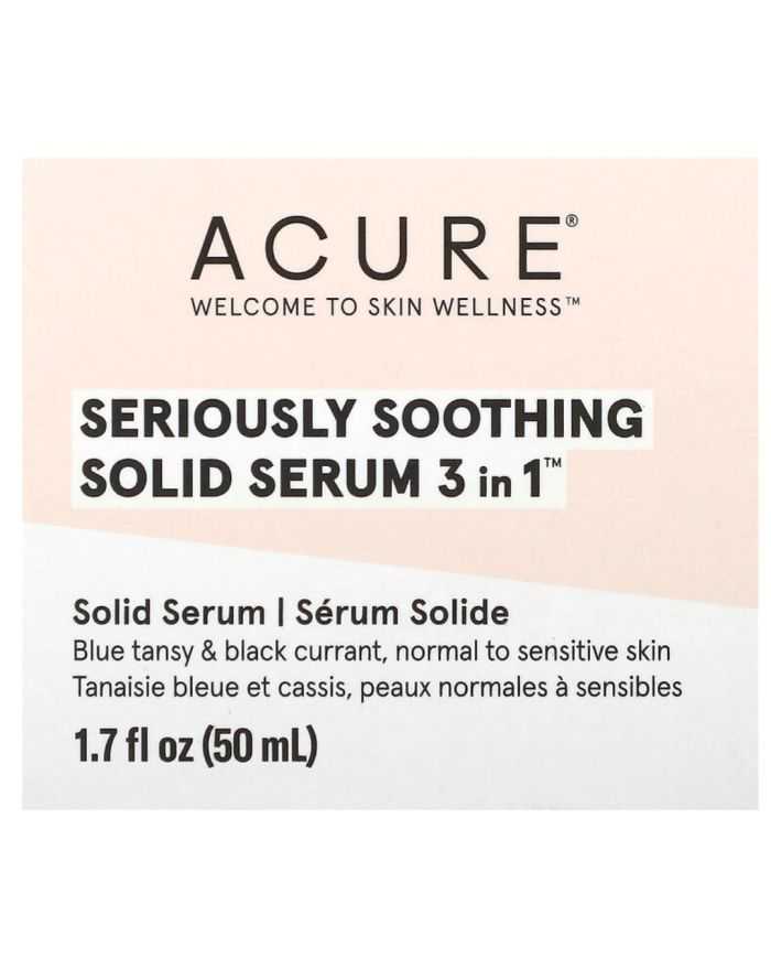 ACURE SERIOUSLY SOOTHING SERUM SOLIDE 3 EN 1 50 ML – Soin Visage Multifonctionnel