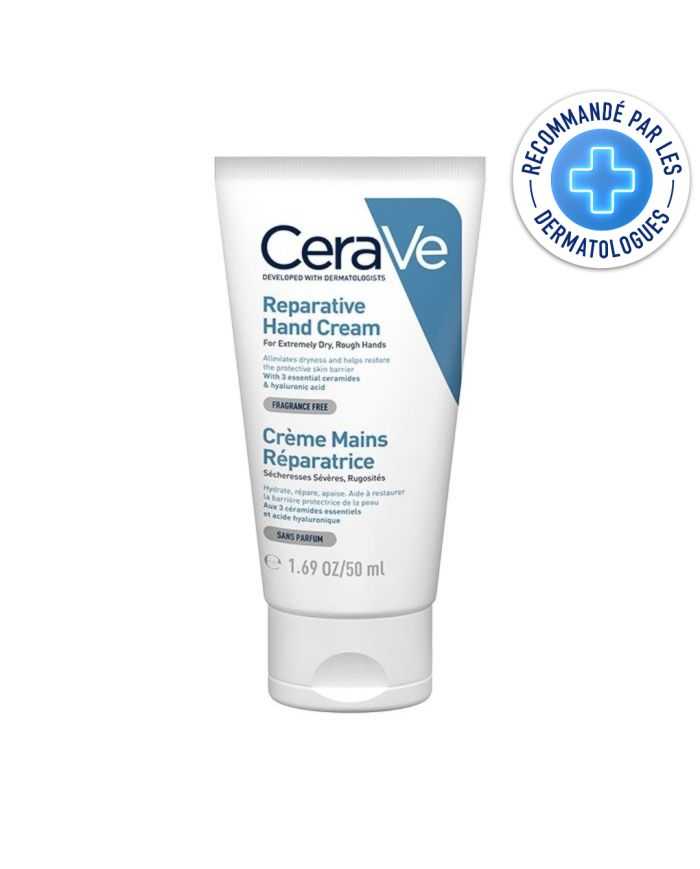Crème Mains Réparatrice Cerave 50ml - Hydratation et Protection des Mains