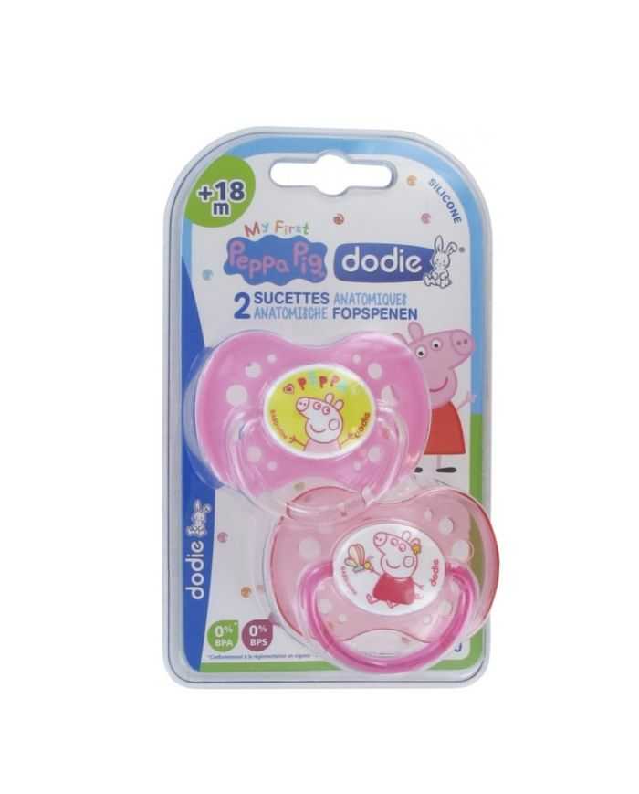 DODIE 2 Sucettes Anatomiques Peppa Pig 18 Mois + Rose – Confort et Soin pour Bébé
