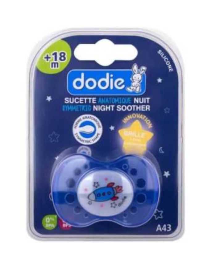 Sucette Dodie A43 18M+ Nuit Nuages/Arc-en-Ciel – Sans Anneau