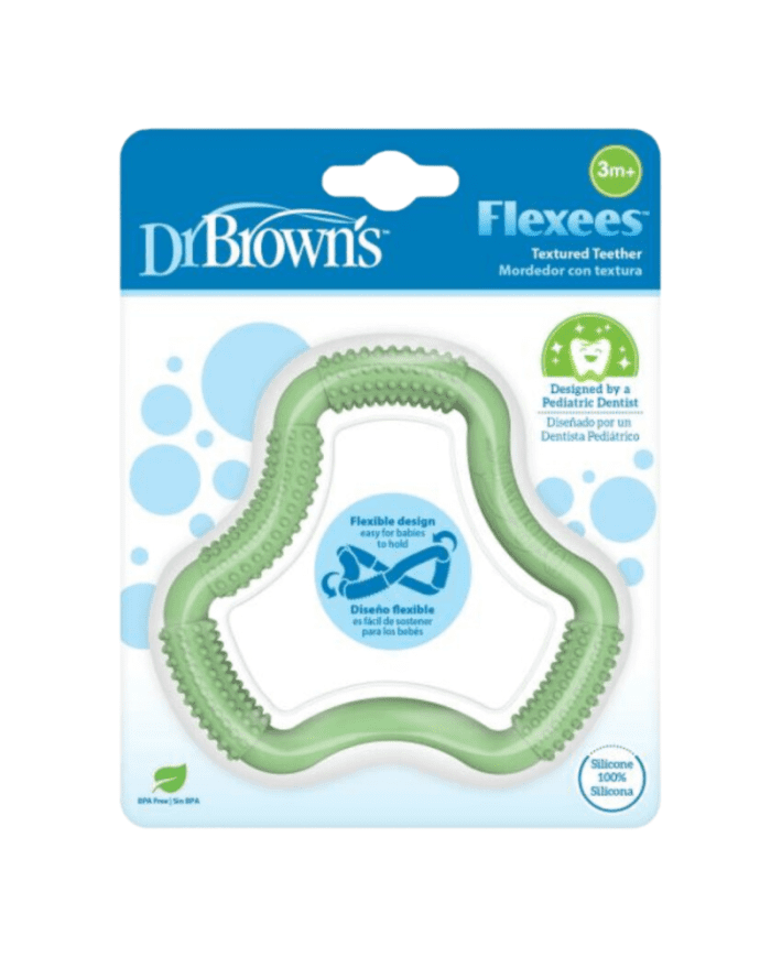 Dr Brown&rsquo;s Anneau de Dentition Flexibles Vert 3 Mois+ – Soulagement Optimal pour Bébé
