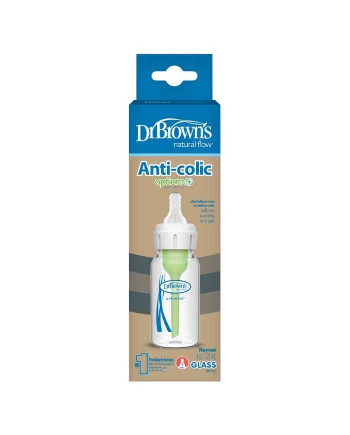 Biberon en verre anti-colique Dr Brown&rsquo;s Natural Flow® 120 ml – Confort optimal pour bébé