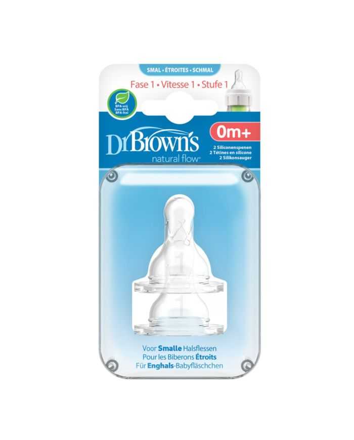 Tétine Dr. Brown&rsquo;s Cole Étroite Niveau 1 – Pack de 2 pour Bébés 0 Mois+
