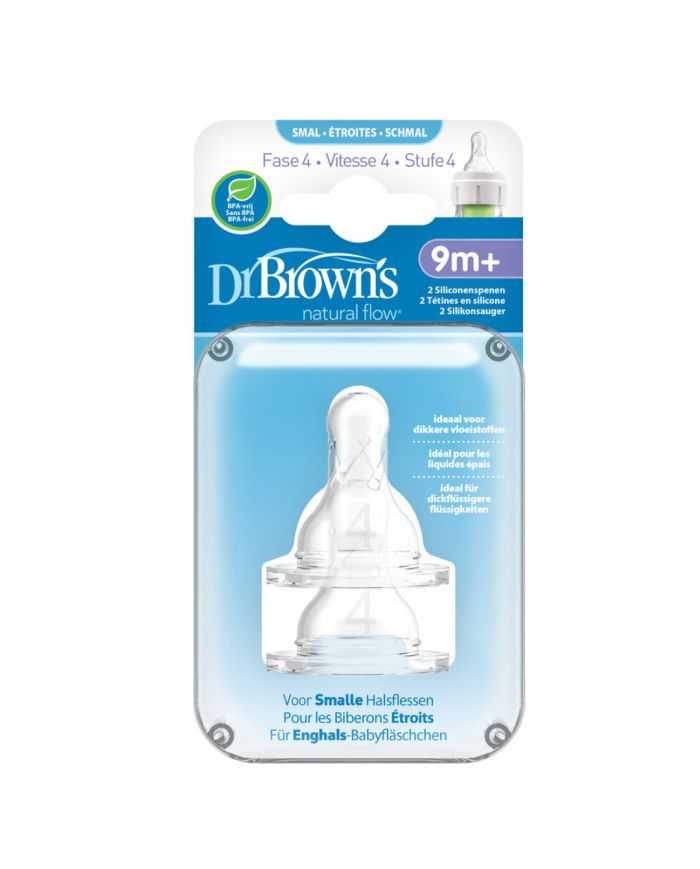 Tétines Dr Brown&rsquo;s Niveau 4 – Pack de 2 (9 mois+)