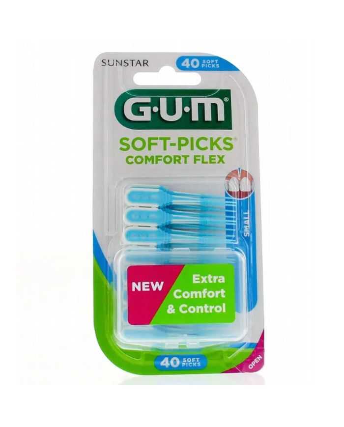 GUM SOFT PICK COMFORT FLEX SMALL – Élimination Douce de la Plaque Dentaire – 40 Unités