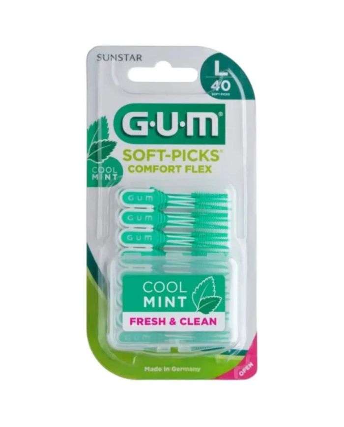 GUM SOFT PICKS COMFORT FLEX MENTHOL 40 LARGES : Hygiène bucco-dentaire optimale