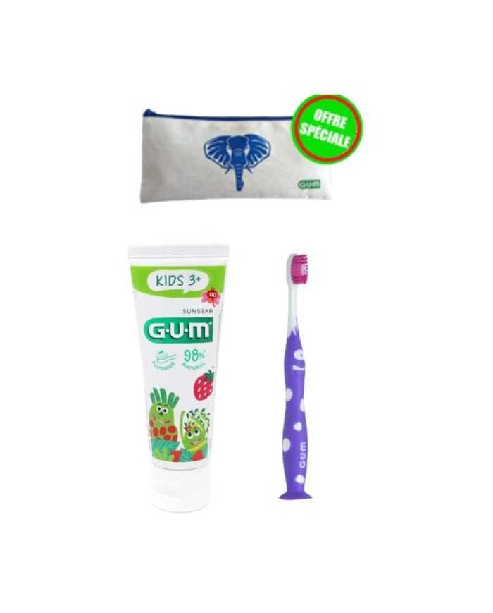 GUM Trousse Kids 3 ans+ : Soin dentaire amusant