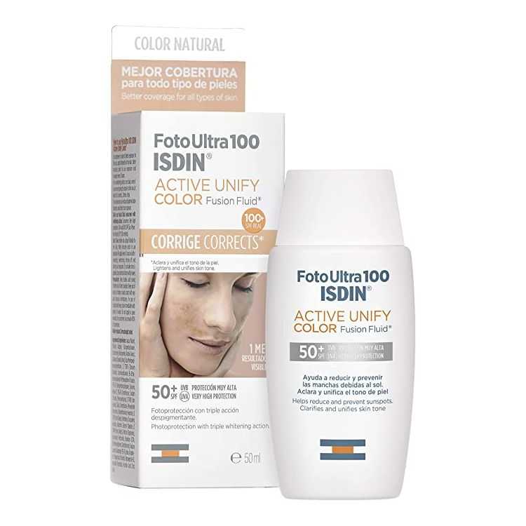 ISDIN Foto Ultra 100 Isdin Active Unify Fusion Fluid Color SPF50+ – Soin Solaire Régénérant 50ml