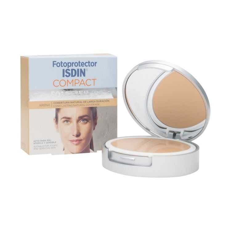 ISDIN Fotoprotector Compact Arena SPF 50+ 10 g – Protection Solaire et Teint Unifié