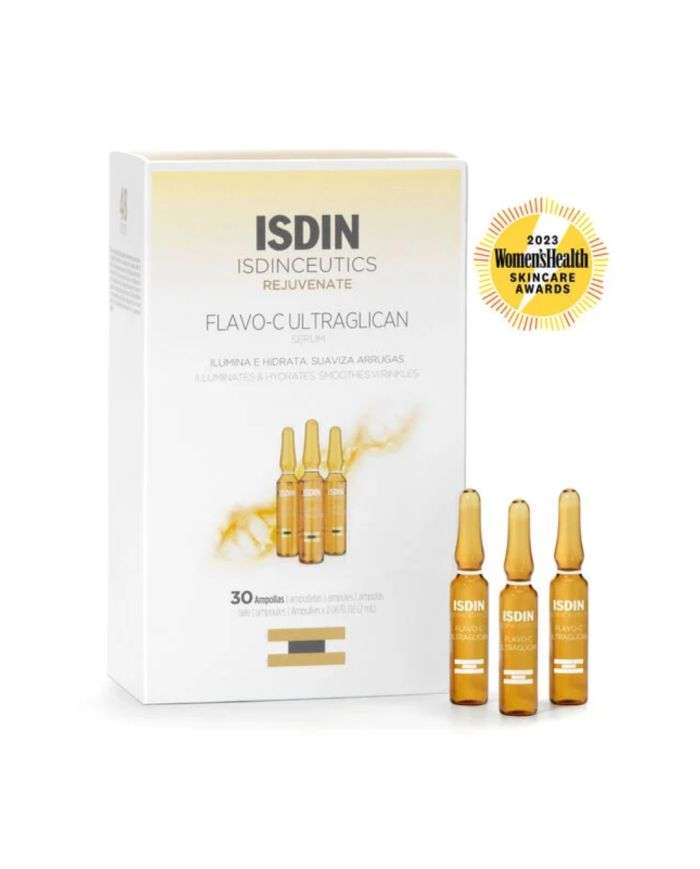 ISDIN ISDINCEUTICS REJUVENATE FLAVO C ULTRAGLICAN SERUM 30 AMPOULES 2 ML – Soin Anti-Âge pour Peaux Matures