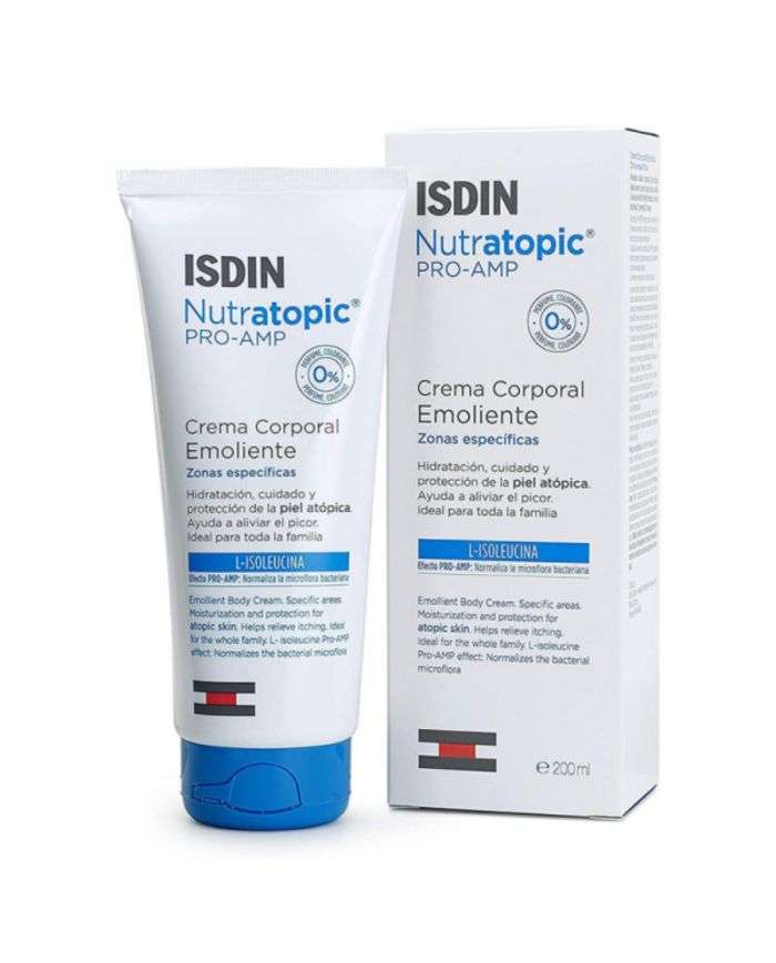 ISDIN NUTRATOPIC CRÈME CORPORELLE ÉMOLLIENTE 200 ML – Hydratation Intense pour Peau Atopique