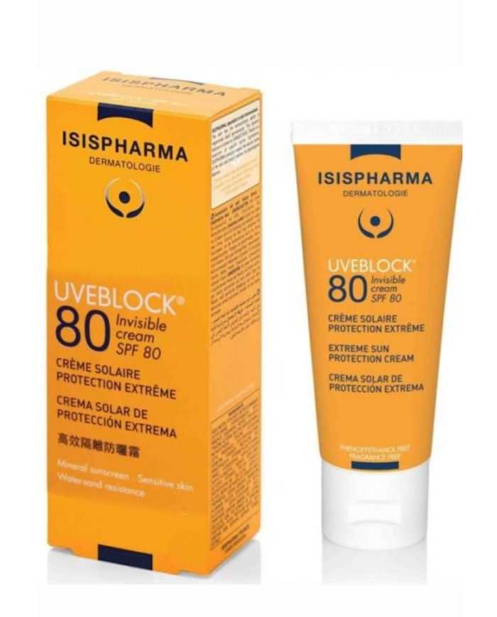ISISPHARMA UVEBLOCK 80 CRÈME INVISIBLE 40 ML – Protection Solaire Optimale