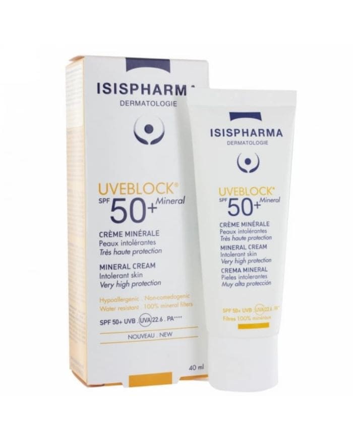 ISISPHARMA UVEBLOCK Crème minérale invisible SPF 50+ – Protection solaire optimale