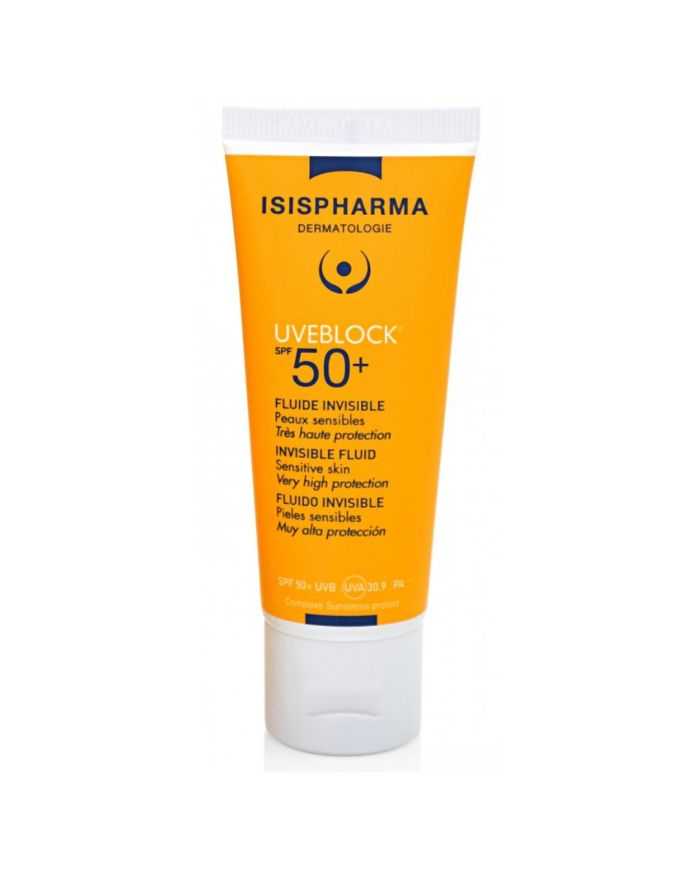 ISISPHARMA UVEBLOCK SPF 50+ FLUIDE INVISIBLE 40ML – Protection Solaire Avancée pour Peau Sensible