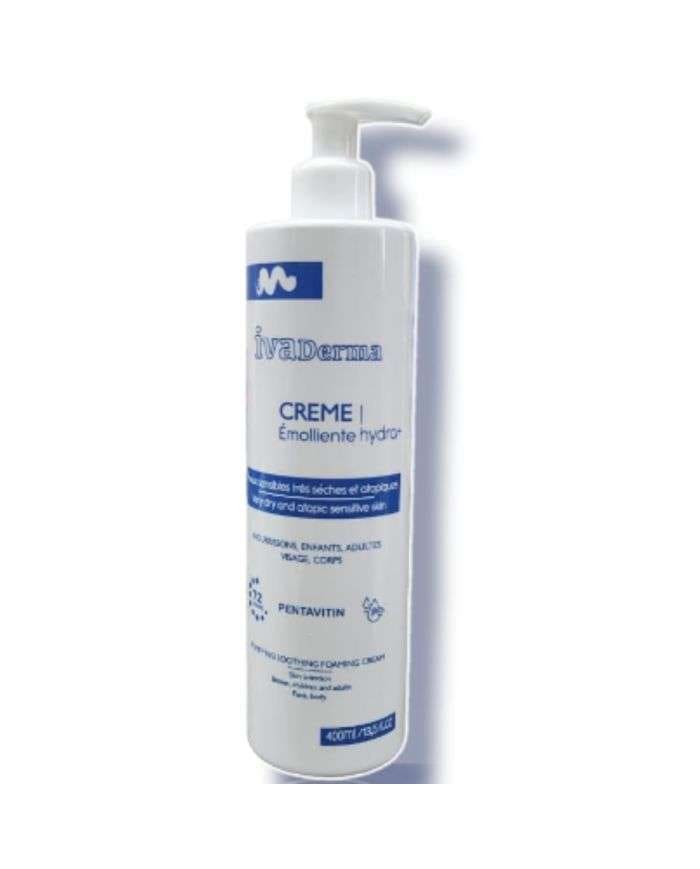 IVADERMA CREME EMOLLIENTE HYDRA+ 400 ML – Hydratation Intense pour Peaux Sensibles