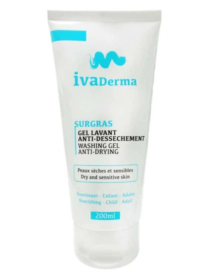 IVADERMA GEL SURGRAS NETTOYANT ANTI DESSECHEMENT 200ML – Soin idéal pour peaux sèches
