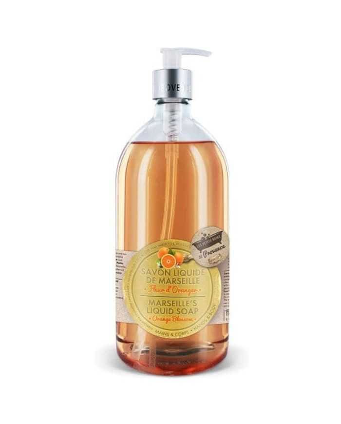 Savon Liquide de Marseille Fleur d'Oranger - 1 Litre | Les Petits Bains de Provence