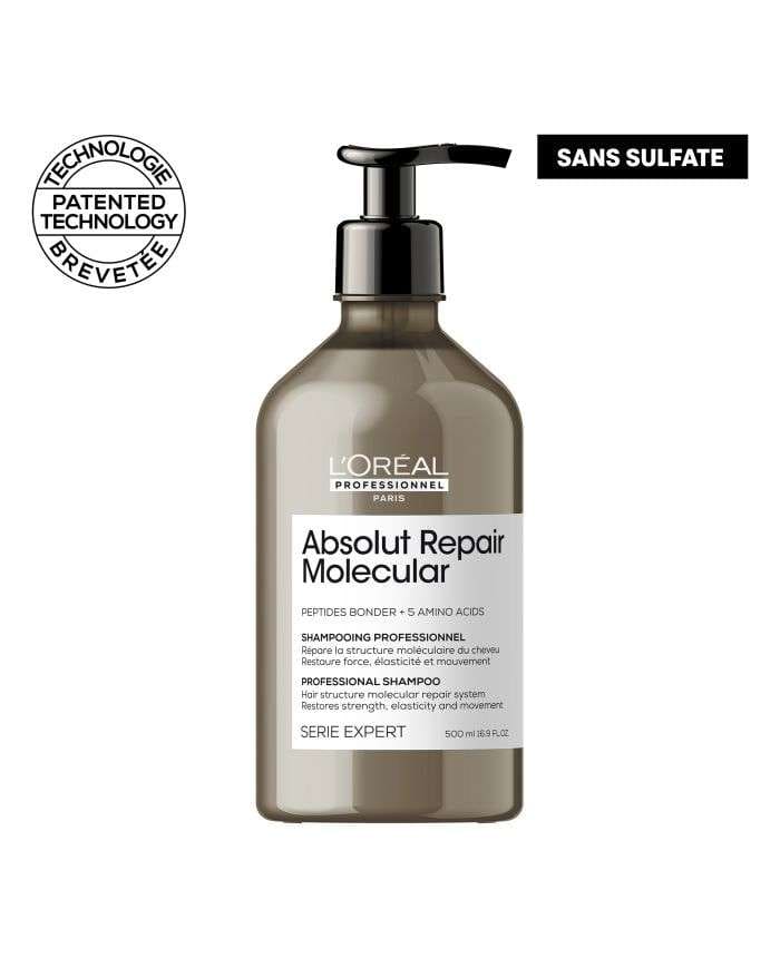 L’OREAL PROFESSIONNEL ABSOLUT REPAIR MOLECULAR SHAMPOOING SANS SULFATE 500 ML – Réparez vos Cheveux