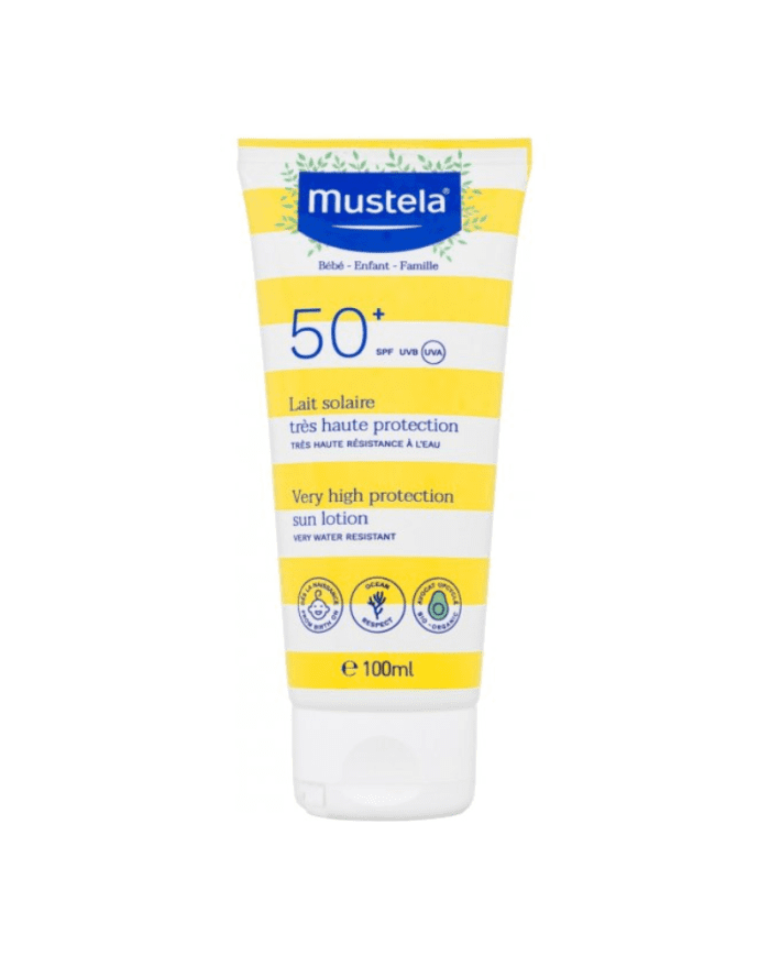 MUSTELA Lait Solaire Très Haute Protection SPF 50+ – 100 ML : Protection optimale pour bébés et enfants