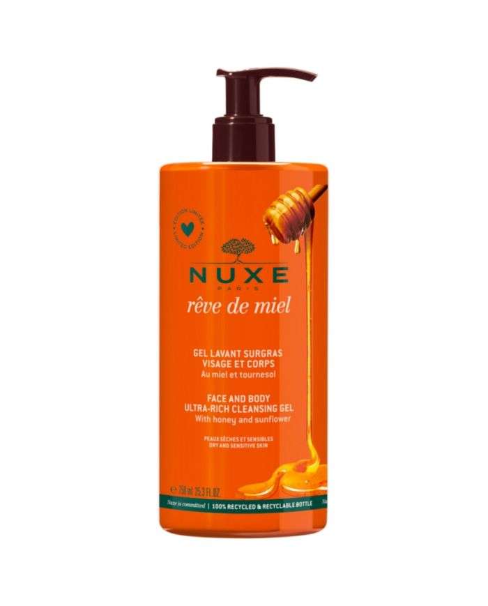 NUXE RÊVE DE MIEL GEL LAVANT SURGRAS 750 ML – Douceur et Hydratation pour votre Peau