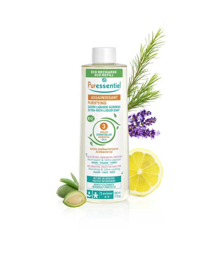 Savon Liquide Surgras Puressentiel 500 ML – Assainissant Naturel pour Peaux Sensibles