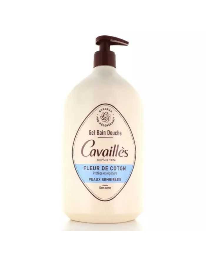 ROGE CAVAILLES GEL BAIN ET DOUCHE FLEUR DE COTON PEAUX SENSIBLES 1 L – Douceur et Protection