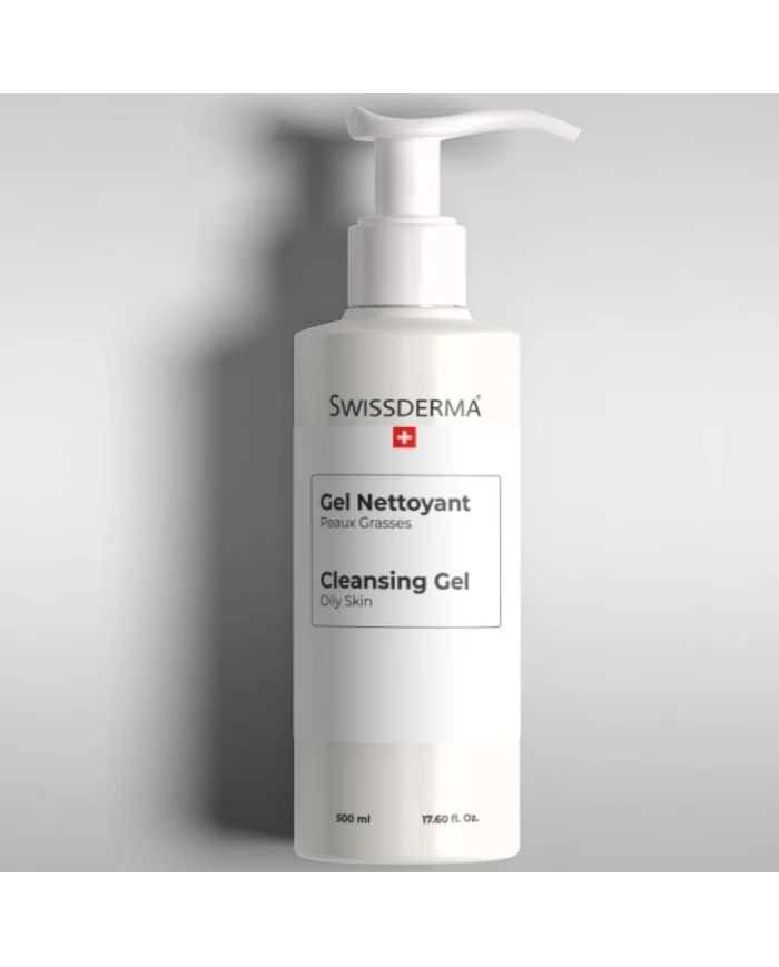 SWISSDERMA GEL NETTOYANT PEAUX GRASSES 500 ML – Nettoyage Profond et Purifiant