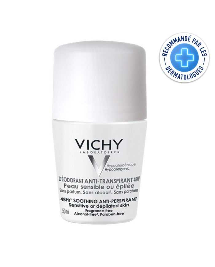 VICHY Déodorant Anti Transpirant 48H Bille pour Peaux Sensibles ou Épilées – Protection Douceur
