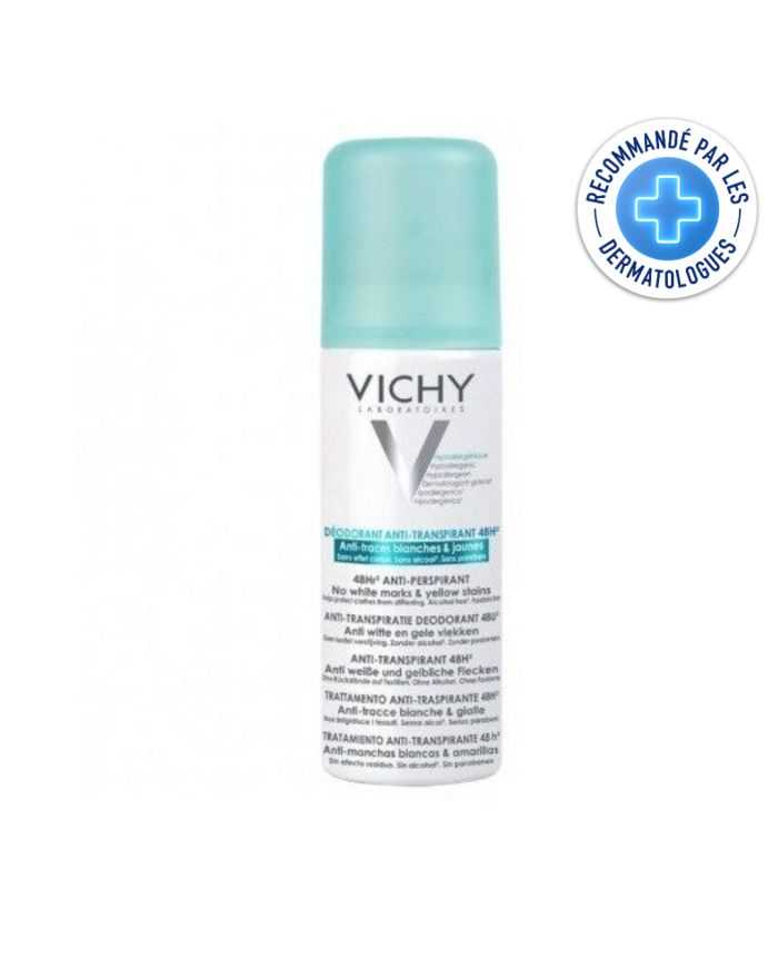 VICHY DEODORANT ANTI TRANSPIRANT 48 H - SPRAY 125 ML SANS TRACES
