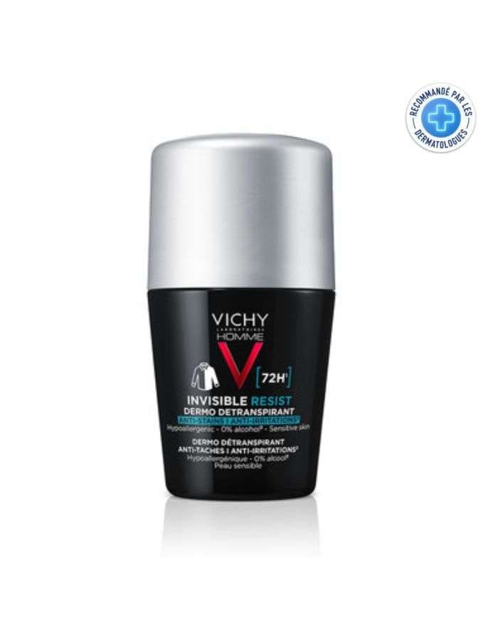 Vichy Déodorant Détranspirant 72h Invisible Homme 50 ml – Protection Optimale