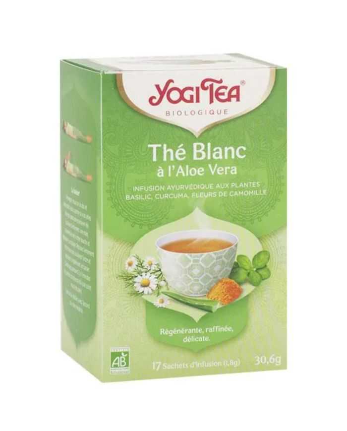 Yogi Tea Thé Blanc Aloe Vera 17 Sachets – Infusion Bio Bienfaisante