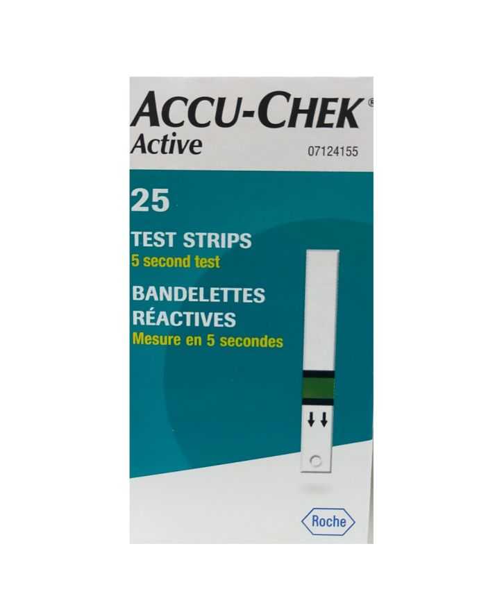 Accu-Chek Active : 25 bandelettes réactives pour glycémie
