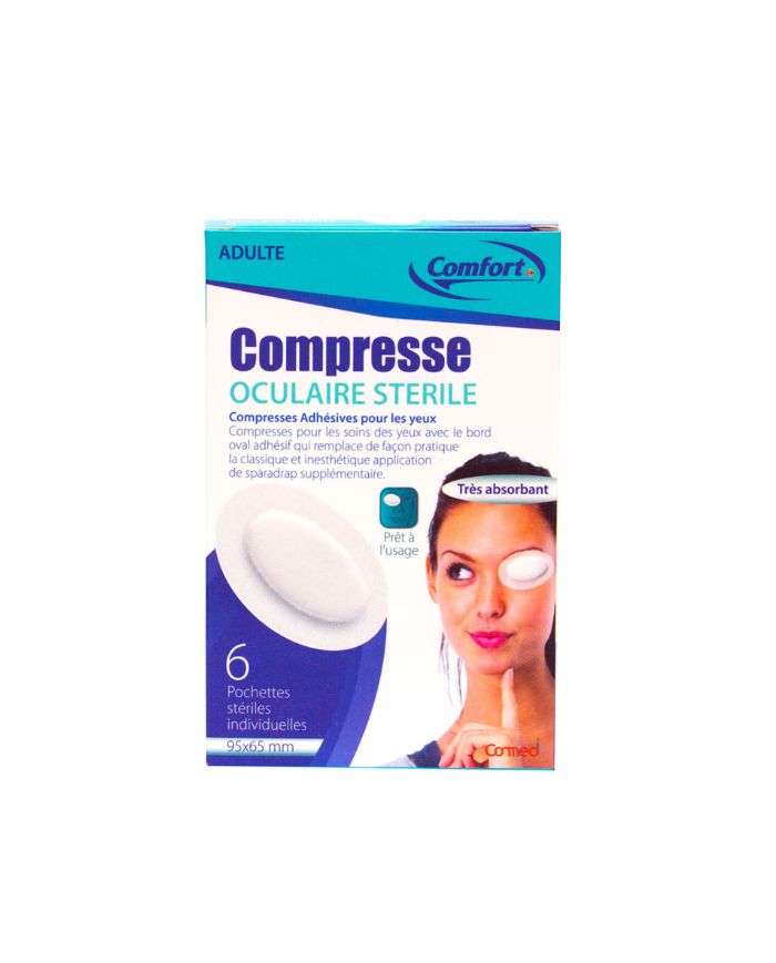 Compresses oculaires stériles pour adultes – 6 pochettes