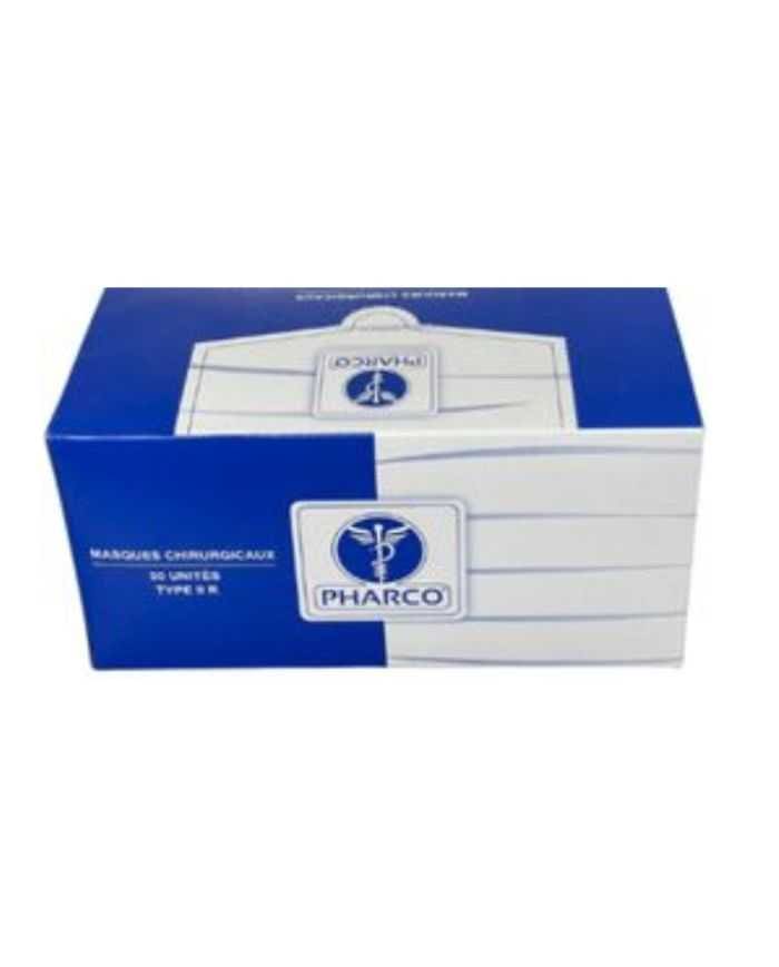 Masques chirurgicaux noirs Pharco – Boîte de 50
