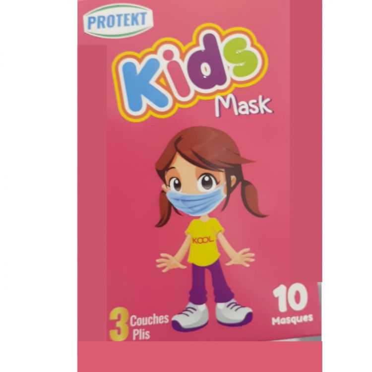 Masques de Protection ENFANT 3 COUCHES – 10 pièces