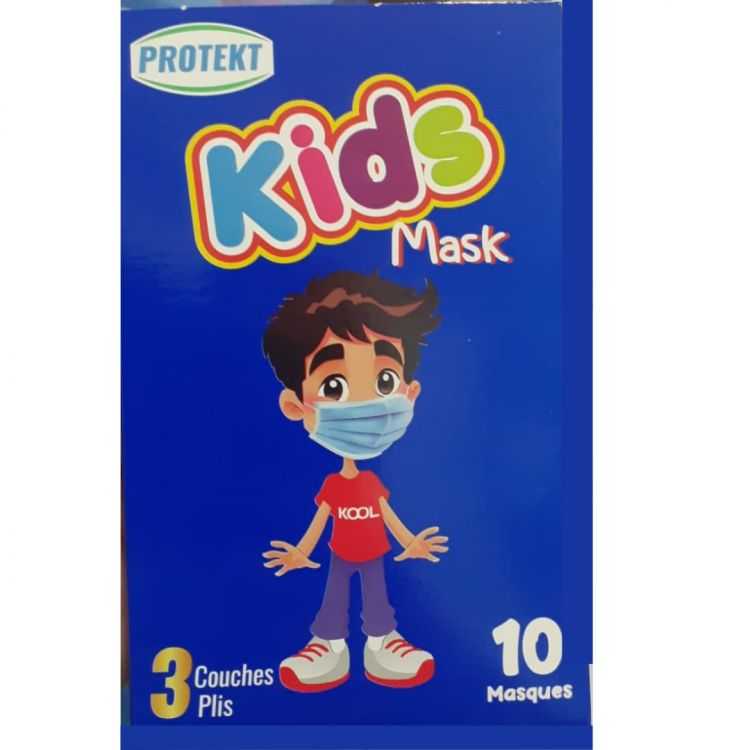Masque de Protection Enfant 3 Couches – 10 Unités