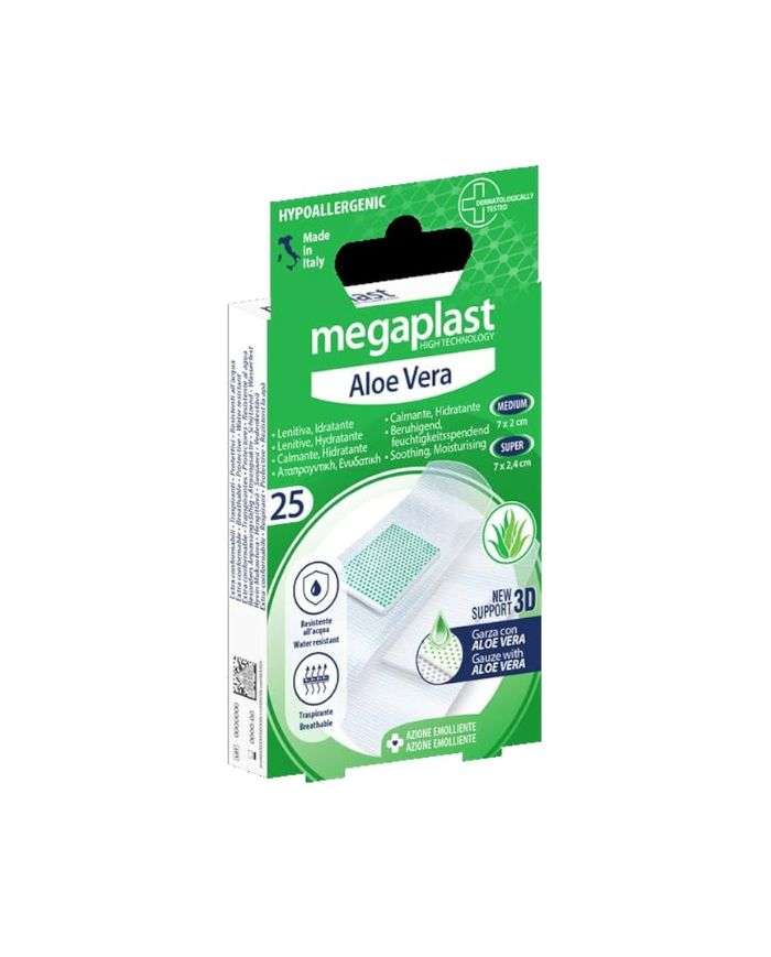 Pansement MégaPlast Aloe Vera 3D Hydratant – 25 pièces