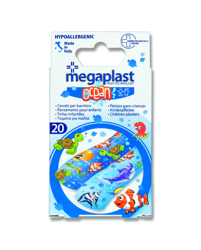 Pansements MégaPlast Ocean pour Enfants – 20 unités