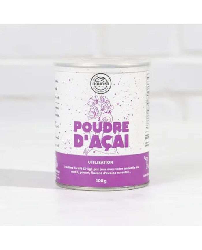 Poudre d&rsquo;Acai BIO Nourish 100g pour Infusions