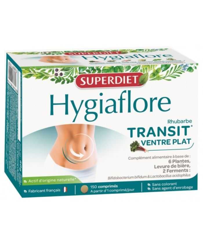 Superdiet Hygiaflore Transit 150 Comprimés pour Ventre Plat