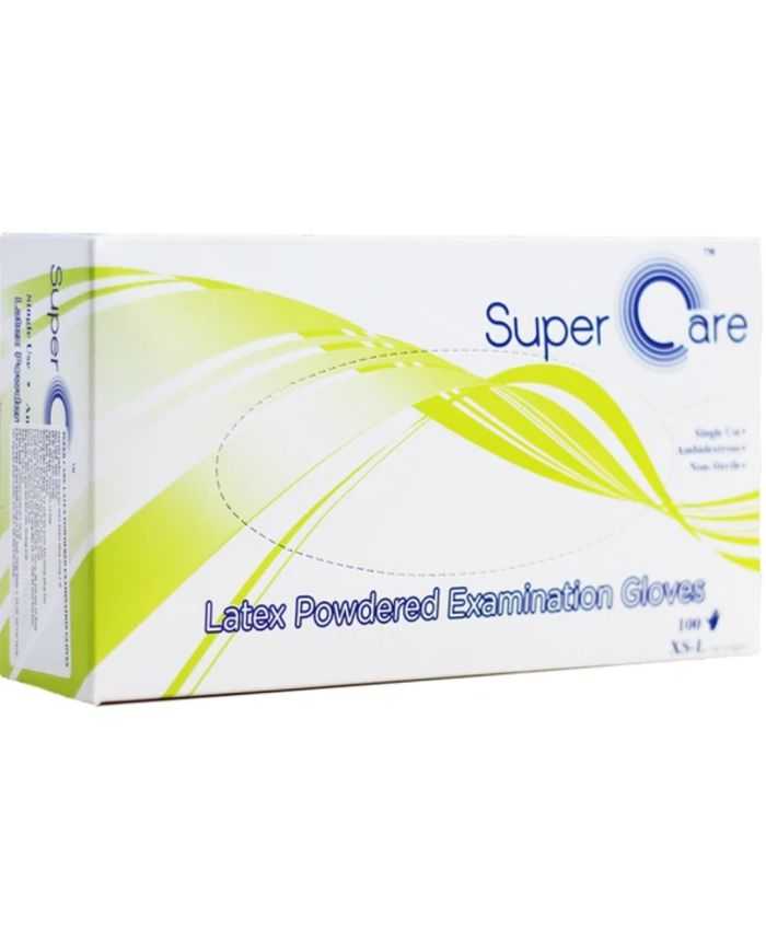 Gants d’examen en latex poudrés Supercare taille S