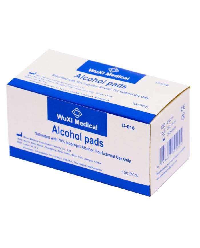 Tampons d&rsquo;alcool WUXI Medical – 100 pièces
