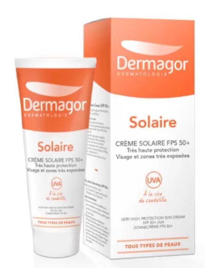 Crème Solaire Dermagor FPS 50+ pour Peaux Sensibles
