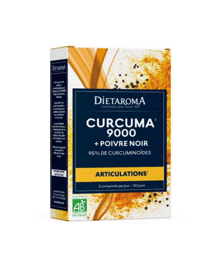 Complément Alimentaire Curcuma et Poivre Noir BIO 60 Comprimés