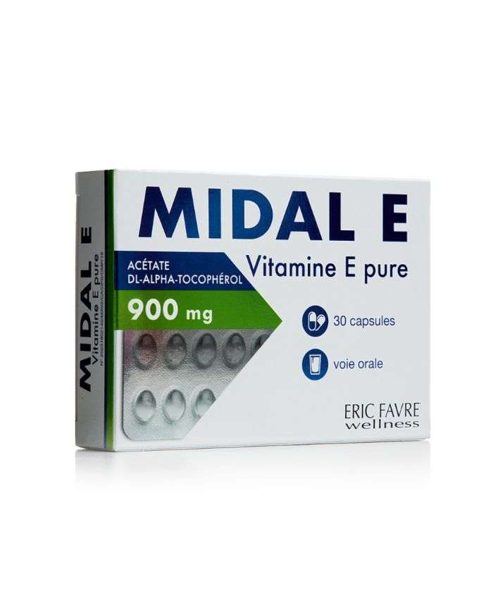 Midal E : Capsules Vitamine E 30mg – 30 unités