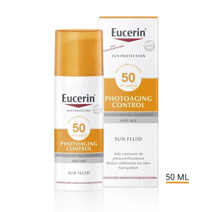 Fluide solaire anti-âge Eucerin 50 ml pour une peau protégée