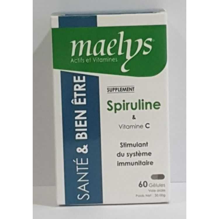 Maelys Spiruline et Vitamine C en Gélules – 60 unités